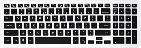 Silicone Dell Keyboard Cover Skin for 15.6" Dell Inspiron 15 3000 5000 7000 Series; 15.6 inch Dell G3 G5 G7 Series; 17.3" Dell Inspiron 17 5000 Series; 17.3" Dell G3 Series (with Numeric Keypad) Black