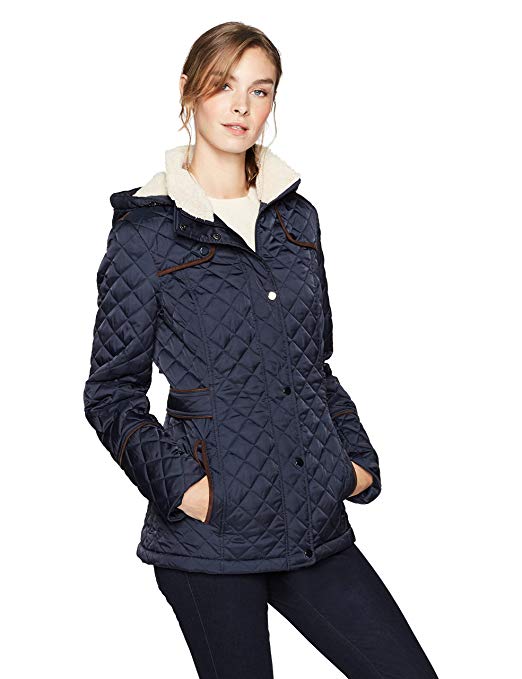 Haven Outerwear Women's Quilted Barn Jacket with Faux Sherpa Hood