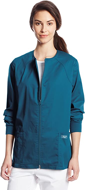 Cherokee Women's Workwear Scrubs Core Stretch Zip-Front Warm-Up Jacket