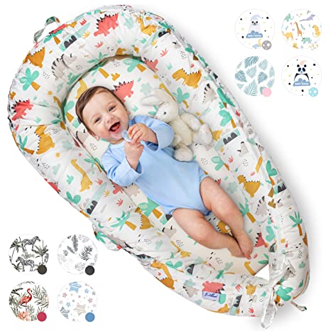 Pillani Baby Lounger for Newborn - Newborn Lounger for 0-12 Months, Breathable & Portable Infant Lounger - Adjustable Cotton Soft Baby Floor Seat for Travel, Baby Essentials - Baby Registry Search