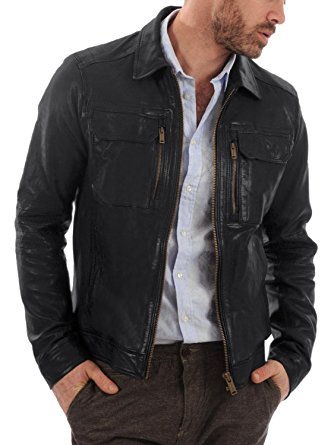 Laverapelle Men's Black Genuine Lambskin Leather Jacket - 1510483