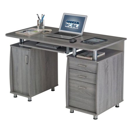 Techni Mobili Complete Workstation Computer Desk with Storage Drawers
