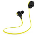 Soundpeats Qy7 Mini Lightweight Wireless Stereo Sportsrunning and Gymexercise Bluetooth Earbuds Headphones Headsets Wmicrophone for Iphone 5s 5c 4s 4 Ipad 2 3 4 New Ipad Ipod Android Samsung Galaxy Smart Phones Bluetooth Devices blackyellow