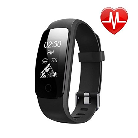 Fitness Tracker HR, Letscom Activity Tracker with Wrist Based Heart Rate Monitor, IP67 Waterproof Smart Bracelet with Step Tracker Sleep Monitor Calorie Counter Pedometer Watch for Android and iOS