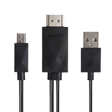 Micro USB to HDMI Cable ELECLOVER 65 feet MHL Micro USB to HDMI 1080P HDTV Adapter Cable with integrated USB Charging Cable for Samsung Galaxy S3S4S5 Note 2 Note 3 Note 80 Note 101and Other 11pin MHL-enabled Samsung Galaxy Smart Phones Black