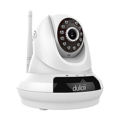 Dulcii Wifi Wireless IP Camera Surveillance Video Monitoring security camera IR-Cut Filter plug/play, Pan/Tilt with Two-Way Audio and Night Vision