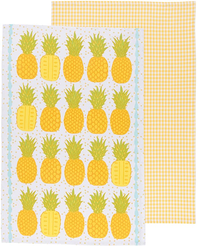 Now Designs Tea Towels, Pineapples, Set of 2