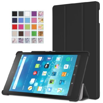 MoKo Fire HD 8 2015 Case - Ultra Slim Lightweight Smart-shell Stand Cover with Auto Wake  Sleep for Amazon Kindle Fire HD 8 Inch Display Tablet 2015 Release Only BLACK