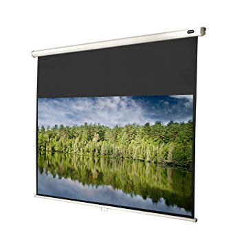 celexon 108" Manual Economy 95 x 53 inches viewing area | 16:9 format | Manual Pull Down Projector Screen | Wall or ceiling mounting | Gain factor of 1.0 for home cinema & business environments