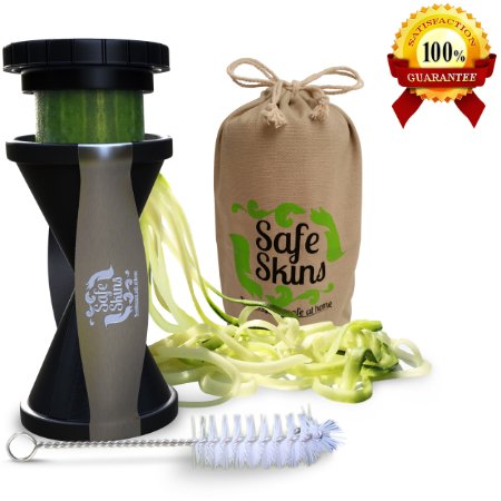 Safe Skins Spiral Slicer Eco Friendly Bag and Kitopias Veggie Slicer Recipe Ebook With 40 Recipes