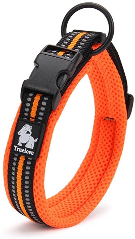 Kismaple Adjustable Reflective Dog Collar Padded Soft Cosy Breathable Collar for Small/Medium/Large Dogs, Lightweight Outdoor Training Collars