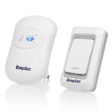 EasyAcc Doorbell Portable Plug-in Wireless Door Chime and Push Button with LED Indicator -White