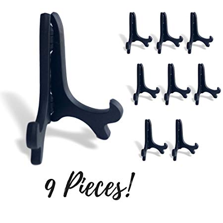 Banberry Designs 5" High Easels Black Wood Look Plastic Display Easels - Set of 9 Display Stands
