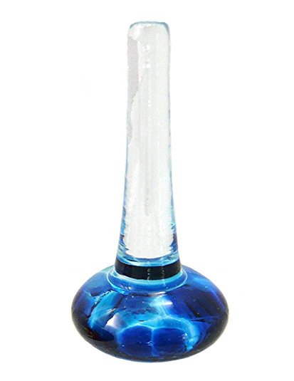 Blown Glass Ring Holder, Double Blue Color