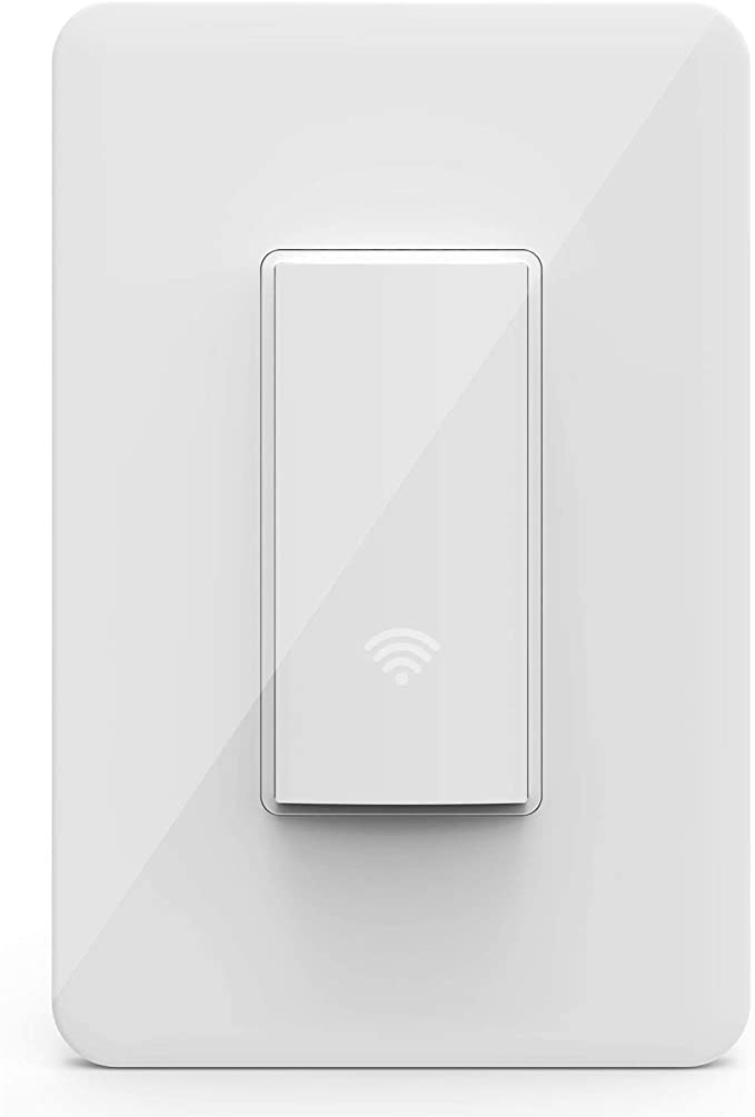 KMC Smart Wi-Fi Light Switch, Wireless Smart Lighting Control, No Hub Required, Single Pole, Requires Neutral Wire, Compatible with Alexa and Google Assistant