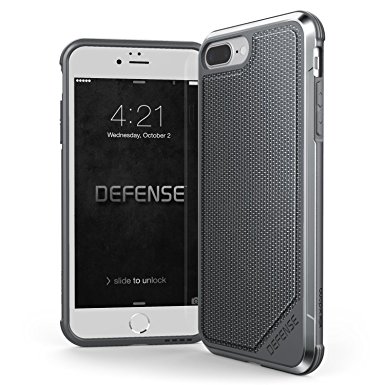 iPhone 8 Plus & iPhone 7 Plus Case, X-Doria Defense Lux Series - Military Grade Drop Tested, Anodized Aluminum, TPU, and Polycarbonate Case for Apple iPhone 8 Plus & 7 Plus, [Ballistic Nylon]