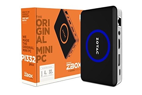 ZOTAC ZBOX-PI332-W2B PICO Intel Atom x5-Z8500 1.44GHz 4GB LPDDR3 32GB eMMC HD Graphics Windows 10 Home Mini PC