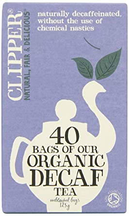 Clipper Teas - 40 Unbleached Bags of Organic Decaf Tea - 125g