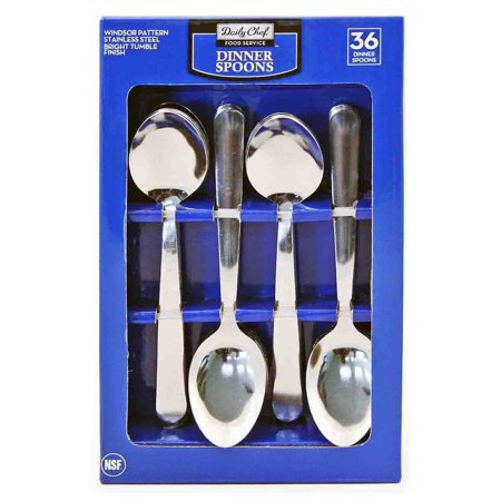 Daily Chef Oval Soup Spoons, 36 Pc