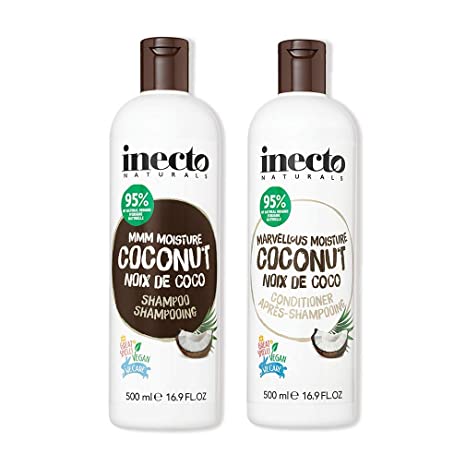 All Natural Shampoo and Conditioner Set – Itchy Scalp Treatment for Women – Restorative and Moisturizing Vegan Shampoo for All Hair Types (Coconut)