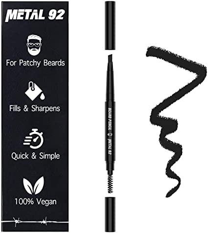 METAL 92 | Beard Filler Pencil | Fill & Define Your Beard | 6 Colours (BLACK)
