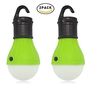 2 Pack Camping Lantern Waterproof LED Tent Light for Camping, Hiking, Emergency (GREEN)