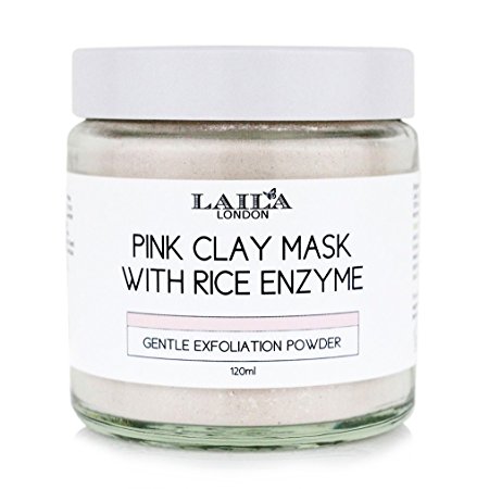 French Pink Clay Mask With Rice Enzyme Sensitive Skin Acne, Eczema, Spots, 100% Natural Draws Out Impurities Like Magnet