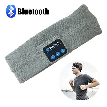 Bluetooth Music Headband, Sunnystore Unisex Wireless Bluetooth Headphones Sport Sleep Ear Warmer Sports Headset for Fitness Running Workout Yoga Winter Walk Jog (Grey)