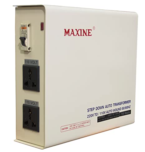 MAXINE 0.75 Kva/750 Watts with Cut Off 130V Auto Wound Voltage Converter 220 V to 110 V Step Down Toroidial Transformer for American Copper Products