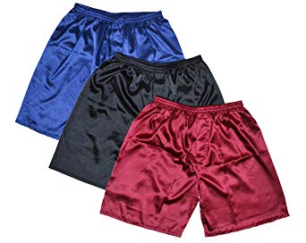 Pilply Men's Satin Boxers Shorts 3 Pack Underwear