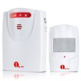 1byone Safety Driveway Patrol Infrared and Wireless Home Security Alert Alarm System Kit White
