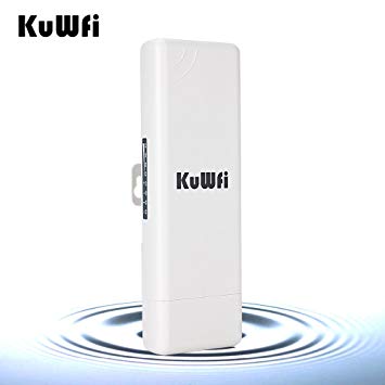 KuWFi 150Mbps WiFi Access Point, Waterproof Outdoor Wireless Bridge Outdoor CPE point to point 2KM Distance Outdoor Wireless Access Point CPE Router with WiFi Long Range Router More WiFi Range 1000mW