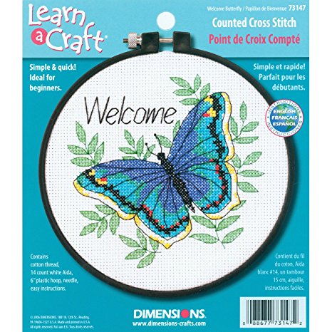 Dimensions Needlecrafts Counted Cross Stitch, Welcome Butterfly