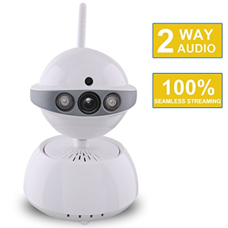 HD Wifi surveillance IP camera with Motion Detection,100% Seamless Streaming,Night Vision,2-Way Audio,Pan/Tilt/Zoom,for Home/Pet/Baby/Store