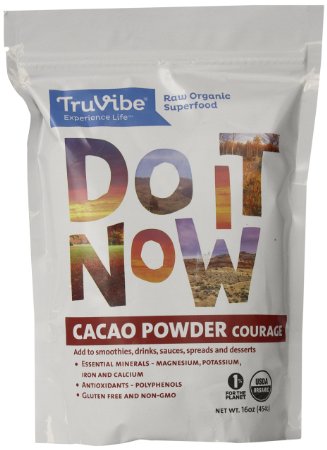 TruVibe 100 Organic Raw Cacao Powder 16 ounces Non-GMO Project Verified