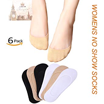 No Show/Low Cut Socks, No Slip Socks Invisible Liner Breathable Cotton Casual Socks for Women/Girls 6 Pack …