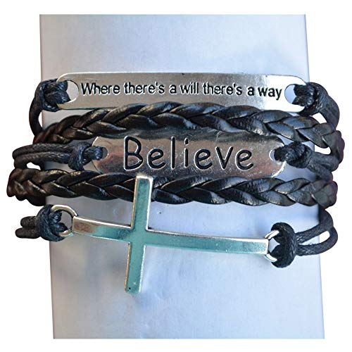 Believe Bracelet, Cross Bracelet, Inspirational Bracelets for Women