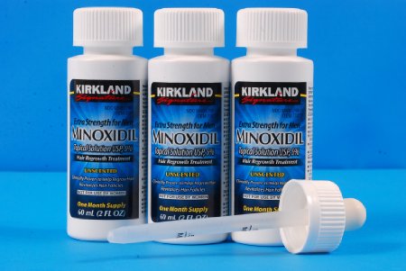 Kirkland Minoxidil-5 Extra Strength Generic Hair Regrowth for Men 3 Count 2 Ounce Bottles 3 Months Supply