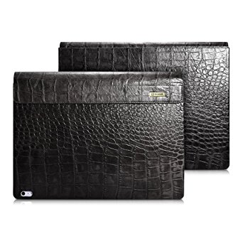 Surface Book Case, Icarercase Crocodile Series Genuine Leather Detachable Folio Cover for Microsoft Surface Book 13.5 Inch