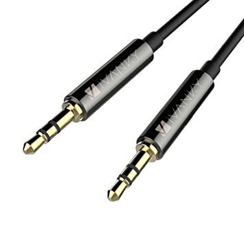 AUX Cable 3.5mm to 3.5mm [8ft, Extra Long - Copper Shell, Hi-Fi Sound Quality] - iVanky Premium Auxiliary Audio Cable / Aux Cord for Car Stereos, Beats, iPod, iPhone, iPad and More - Black