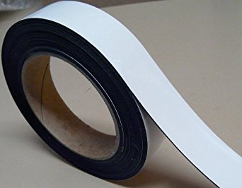 1" x 10' Dry Erase White Magnetic Strip Roll Write on / Wipe off Magnet