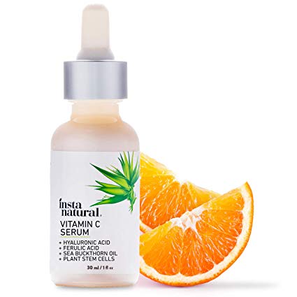 Vitamin C Serum for Face - Best Pure 20 Vitamin C and Hyaluronic Acid Anti-Aging Liquid Facial Serum - With Organic Argan and Rosehip Oil Vitamin E Ferulic Acid and Seabuckthorn Oil - InstaNatural - 1 OZ
