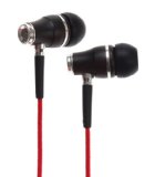 Symphonized NRG Premium Genuine Wood In-ear Noise-isolating Headphones with Mic and Nylon Cable Red
