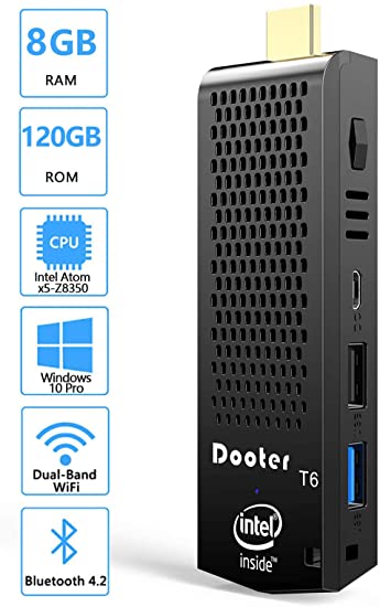Mini Computer Stick with Intel Atom x5-Z8350 & 8GB DDR3 120GB eMMC,Pre-Installed Windows 10 Pro Micro PC with 4k HD Support Bluetooth 4.2 and WiFi 2.4G/5G