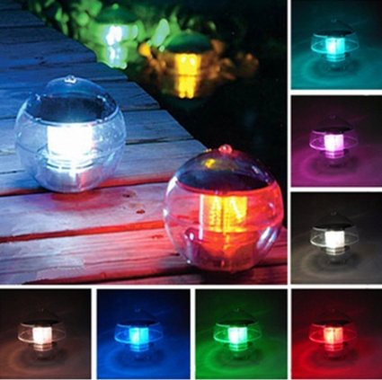 EVELTEK Solar floating pool light,Solar Powered LED Night Light Lamp ball for Swimming Pool,Garden and Party Decor Outdoor Waterproof Pond Path Landscape lights,Charges also On Cloudy Days Colorful