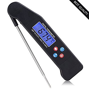 Food Thermometer - Best Digital Meat Thermometer with Talking functions, Electric Cooking thermometer for Kitchen and Outdoor, Instant Read Thermometer(Black)