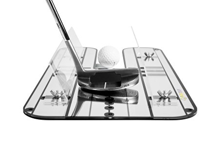 LEVELGOLF TrueStroke Putting Alignment Mirror and Training Aid - Extra Large Mirror Design With Clear Adjustable Training Guide Rails - Leading Practice Aid For On-Line, Consistent Putting Stroke
