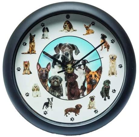 Mark Feldstien 8" Dog Barking Wall Clock with Real Dog Recordings