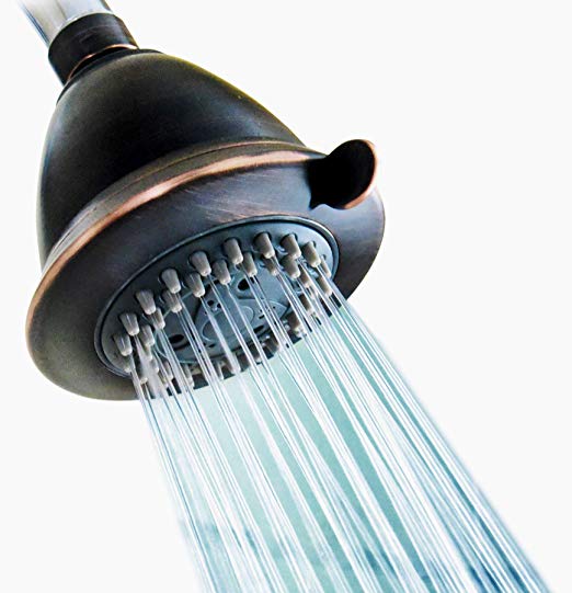 4 Inch High Pressure Multiple Spray Shower Head - Best Pressure Boosting Relaxing Tired Muscles and Spa - Wall Mount, Bathroom Fixed Showerhead For Low Flow Showers - Oil Rubbed Bronze