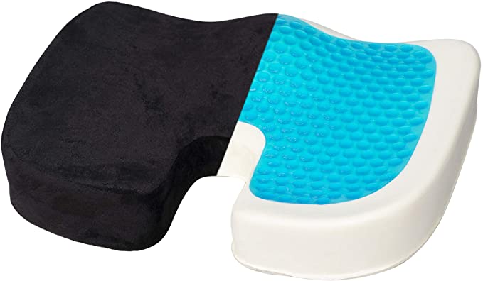 Orthopedic Coccyx Seat Cushion – Ergonomic Memory Foam Gel Cushion for Coccyx, Sciatica, Tailbone, Hemorrhoid, Lower Back Pain Relief – Seat Pad for Office, Kitchen Chairs, Wheelchair, Car Seats